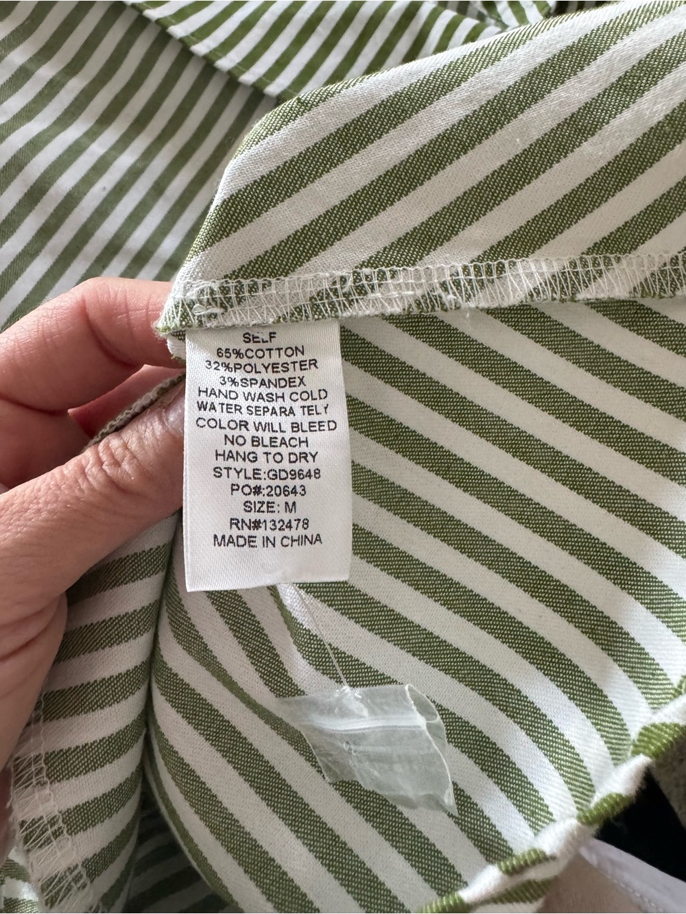 glam Olive Green and White Striped Short-Sleeve Dress - Picture 3 of 4
